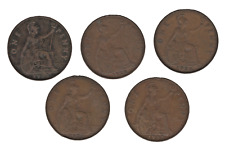 George V One Penny Coins x5