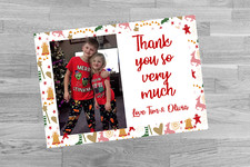 Personalised Christmas Thank you Postcard