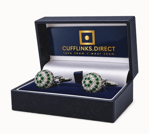 Ball cufflinks with emerald - ball,