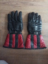 Vintage Leather Waterproof Motorcycle Riding Winter Gloves Gauntlets Size M