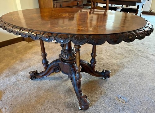 Ornate walnut victorian - ornate,