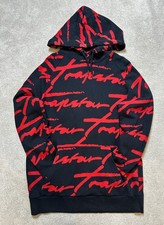 Trapstar all over signature hoodie in black and red| small| Same day postage
