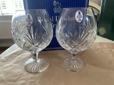 Royal Doulton Crystal Brandy Glasses By Webb Corbett x 2