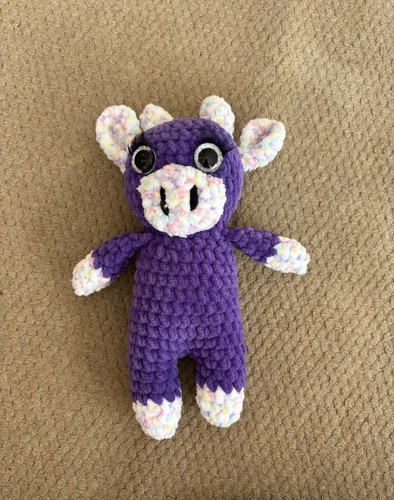 Handmade crochet purple animal - purple,