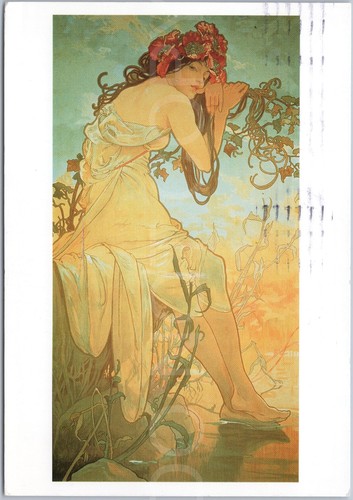 Postcard alphonse mucha summer - mucha,