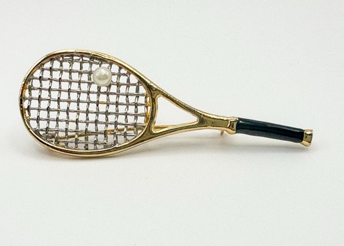 Tennis racquet brooch - tennis, sports