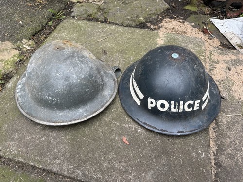 Ww2 police helmets vintage - ww2,