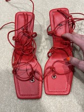 Zara red strappy heels sandals