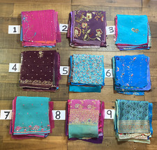 10 Sari Pieces Squares 12"x12"