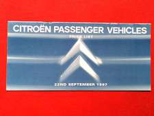1997 CITROEN PRICE LIST - Saxo VTR VTS, ZX Turbo D, Xantia Activa, XM, Synergie