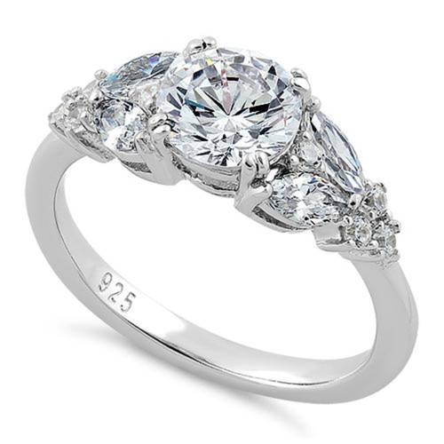 Sterling silver clear cubic - sterling,
