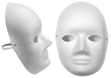 Plain White Cane Fibre Face Mask Biodegradable Fancy Dress Paper Mache Lot 7073