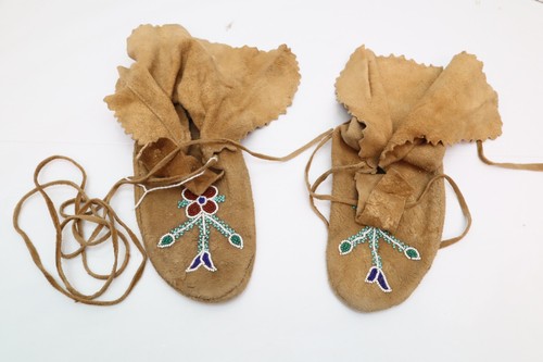 Vintage cree leather beaded - leather,