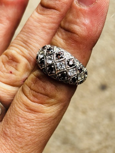 Tjc silver ring with white - silver, and
