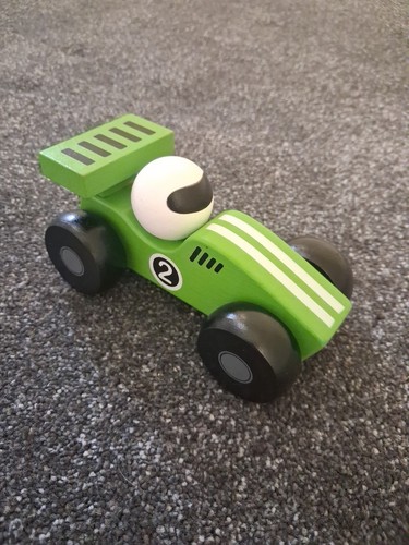 Green racing car with driver - green,
