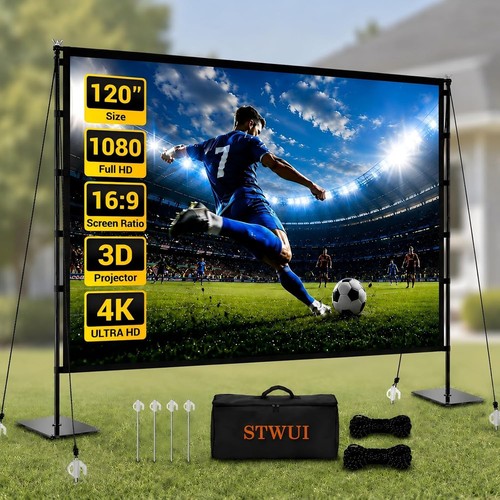 Outdoor projector screen - projector, with