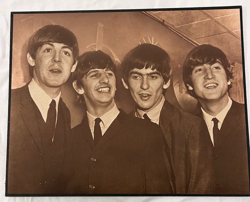 Vintage sepia beatles mounted - vintage,