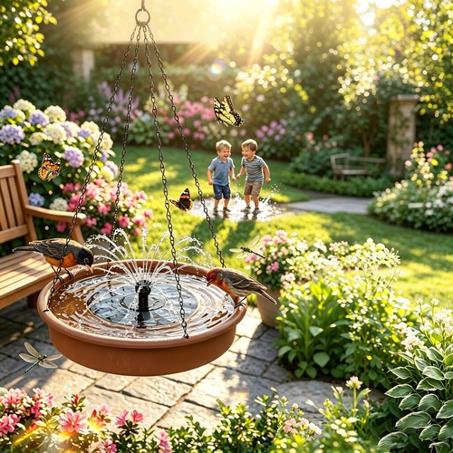 Inch hanging bird bath with - inch,