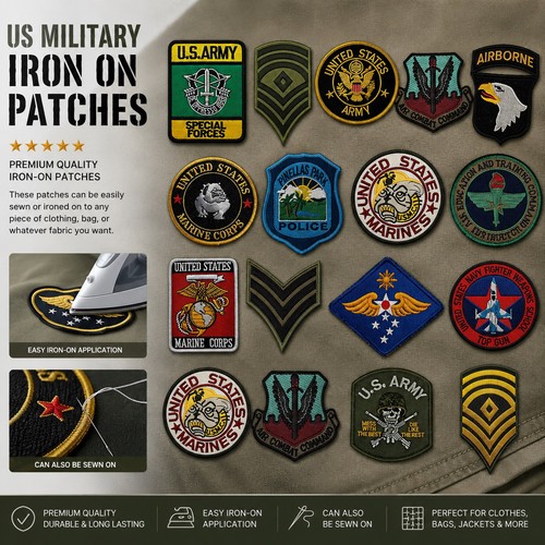 Military army patches - military, us