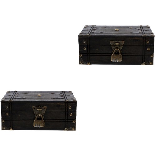 Brown wooden treasure box - wooden,