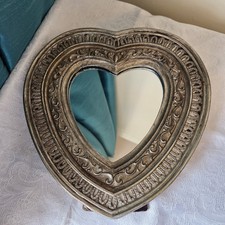 Heart Shaped Mirror Wall Hanging Easel Stand Antique Style Decorative Moulding