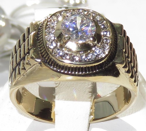 Mens gold ring signet pinky