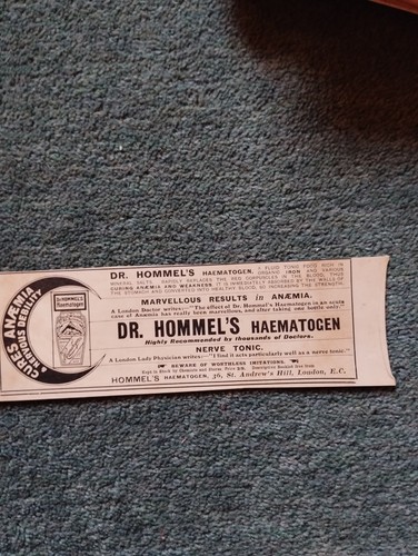 Sk150 ephemera 1900s advert - 1900s, dr