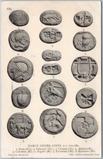 Vintage Postcard Greek Coins British Museum England