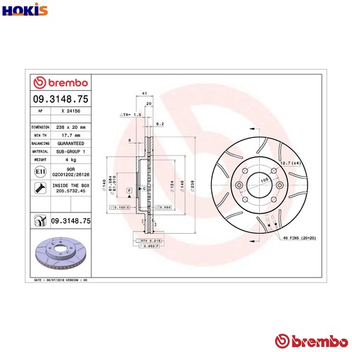 Brake disc 3148 75 for - 2x,