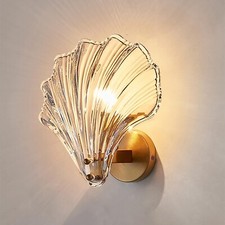  MZStech Crystal & Brass Base Shell Wall Sconces Lamp,Shell Crystal Wall Lamp Fi