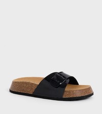 Scholl Kathleen Ladies Sandals Black Leather Various Sizes RRP £65