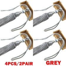 4Pc/2pair Large Grey Curtain