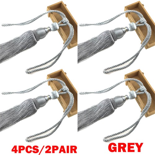 4pc 2pair large grey curtain - large,