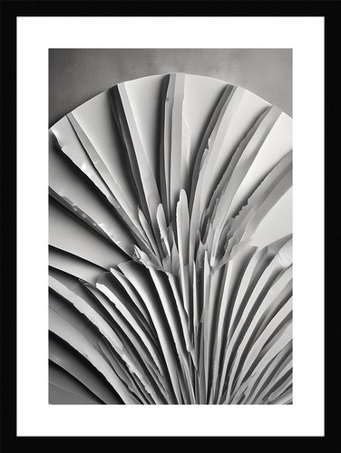 Soft art deco fan - art, framed