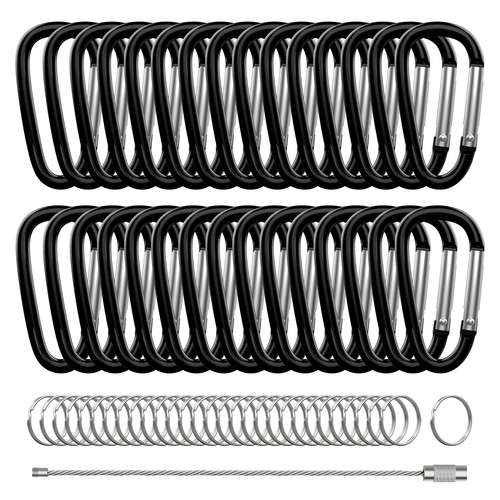 30pcs aluminum carabiner - aluminum,