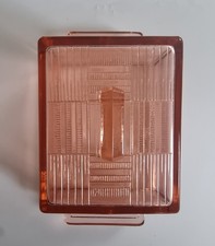 Val St Lambert Art Deco Glass Butter Dish.