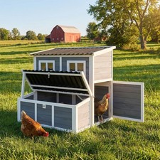 Pawhut wooden chicken coop - pawhut, w/