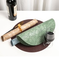Round placemats leather - round,