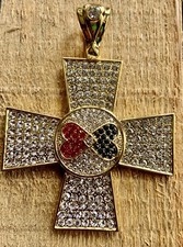 Elvis Presley 70s Crystal Maltese Cross Pendant