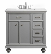 New Large 900MM Vanity Unit Sink Basin Worktop Grey Floor Standing Basin