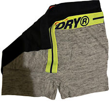 NEW. Superdry Men’s Boxer Classic Trunk Premium 2 In Pack  Black And Grey