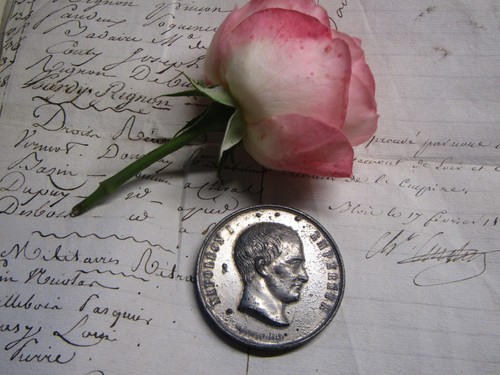Antique zinc napoleon medal - zinc, 1