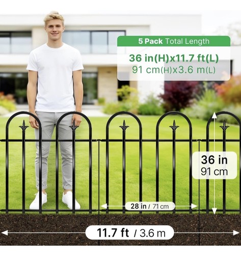 Garden fence 91cm 350cm - fence, x
