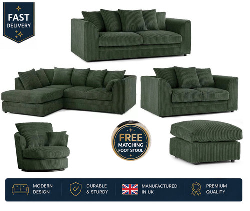 Forest green jumbo - green, cord