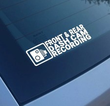 Car Dash Cam Recording Car Sticker Window Decal CCTV Cam Front & Rear 18cm x 5cm
