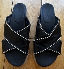 Zara Black Leather Espadrille