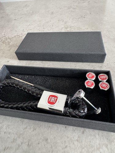 Fiat luxury leather keyring - fiat,