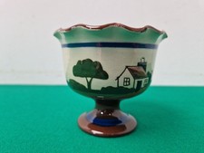 Souvenir Grange-over-Sands Torquay Motto Ware Footed Pottery Sugar Bowl A/F