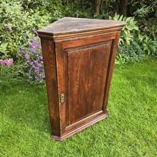 Antique Oak Georgian Corner Cabinet