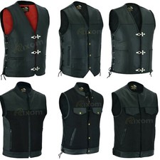 Leather Waistcoat Bikers Vests